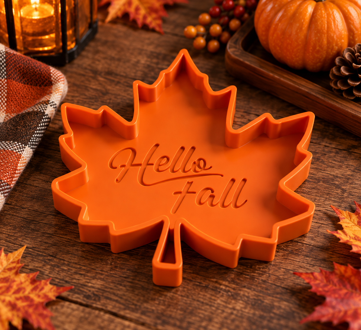 Maple Leaf Decorative Tray Set of 3 | Fall & Thanksgiving Decor