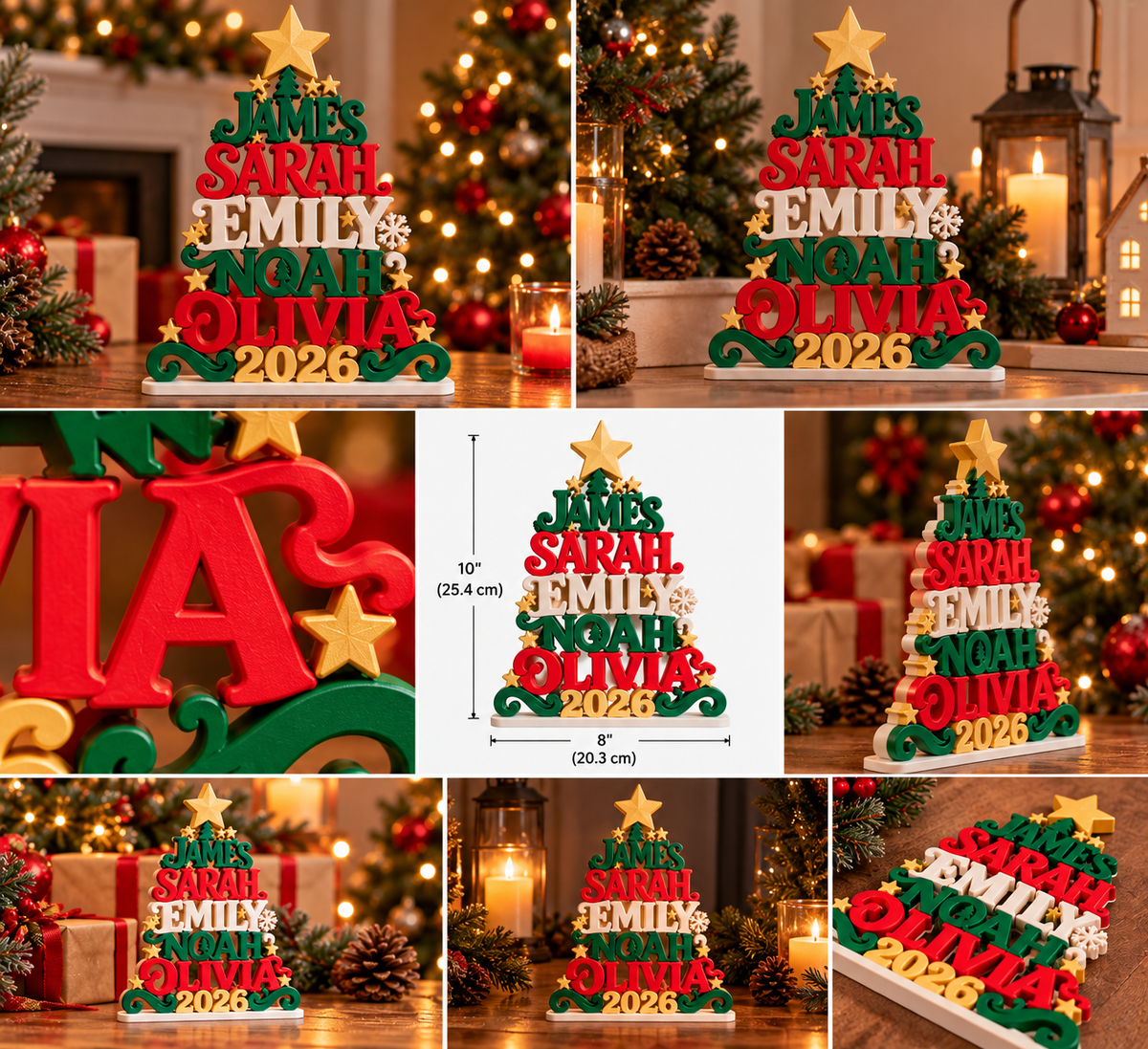 Personalized Christmas Name Tree | Custom Family Holiday Decor