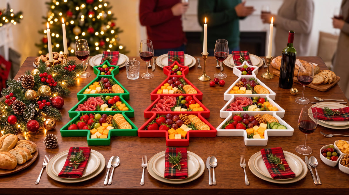Christmas Tree Snack Tray | Holiday Charcuterie & Serving Platter