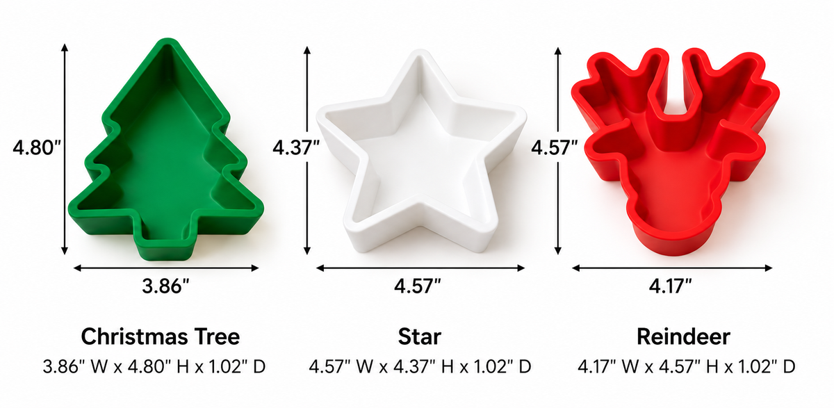 Christmas Snack & Treat Trays Set of 6 | Holiday Party Serving Dishes