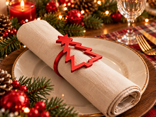 Christmas Tree Napkin Rings – Holiday Table Decor | Set of 4, 6 or 8