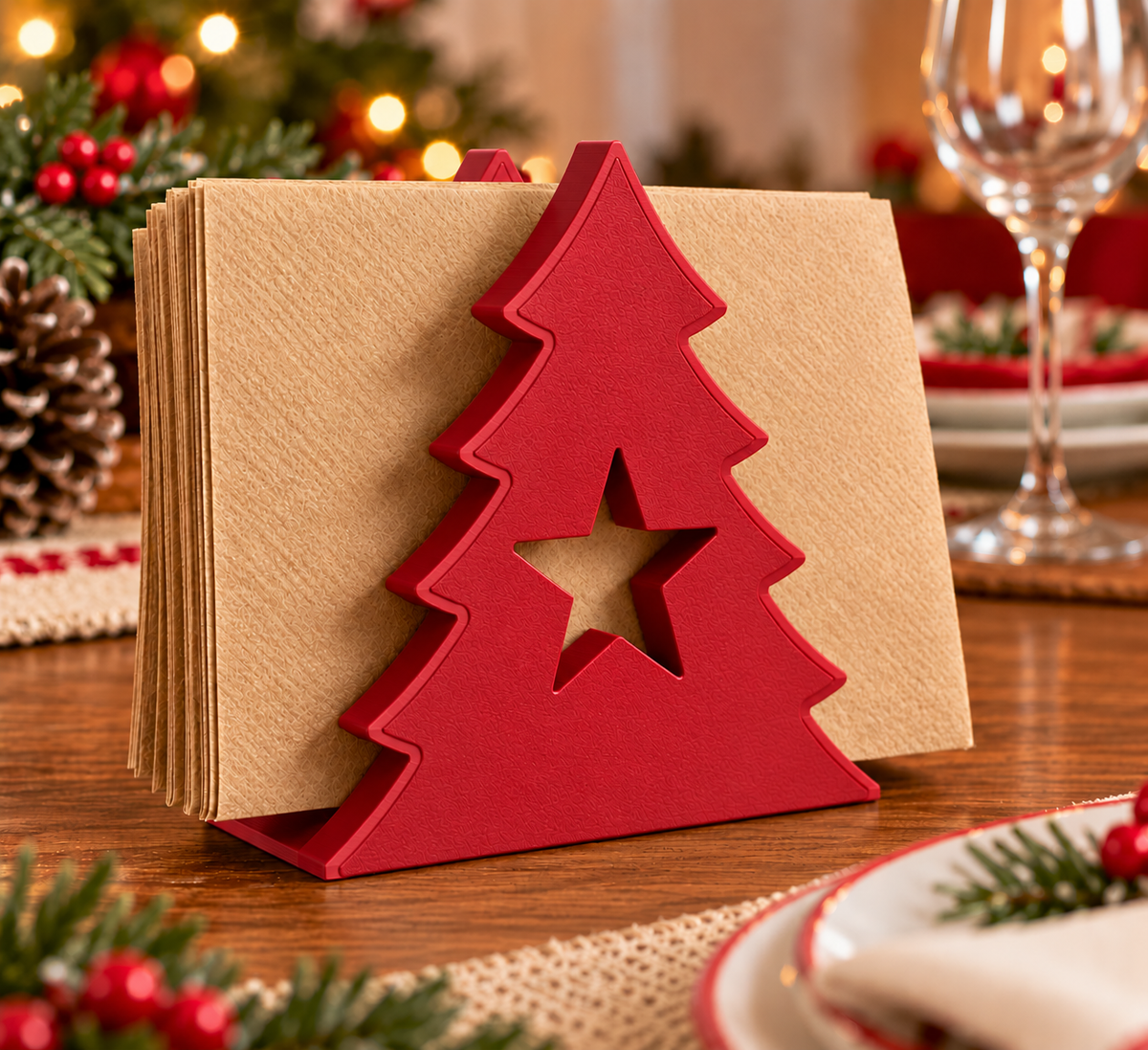 Christmas Tree Napkin Holder | Holiday Table Decor