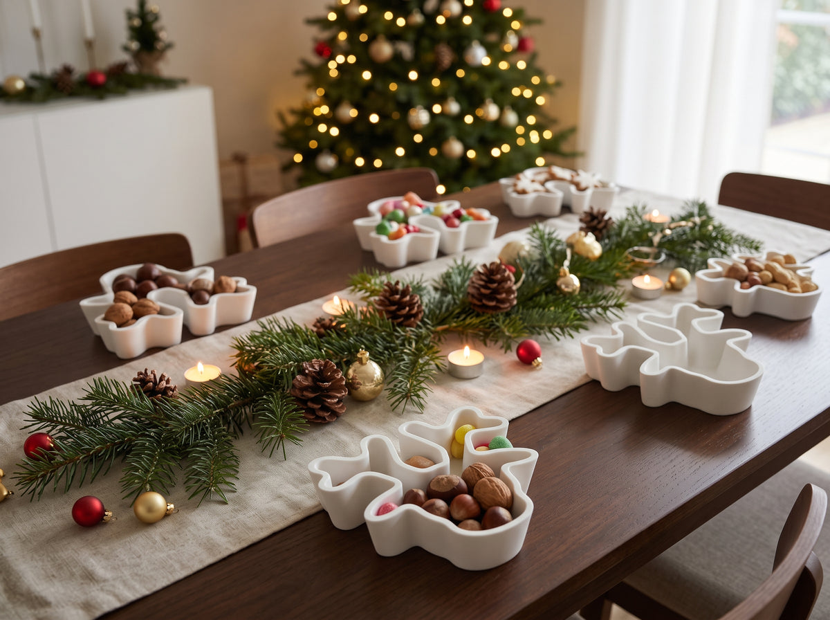 Christmas Snack & Treat Trays Set of 6 | Holiday Party Serving Dishes