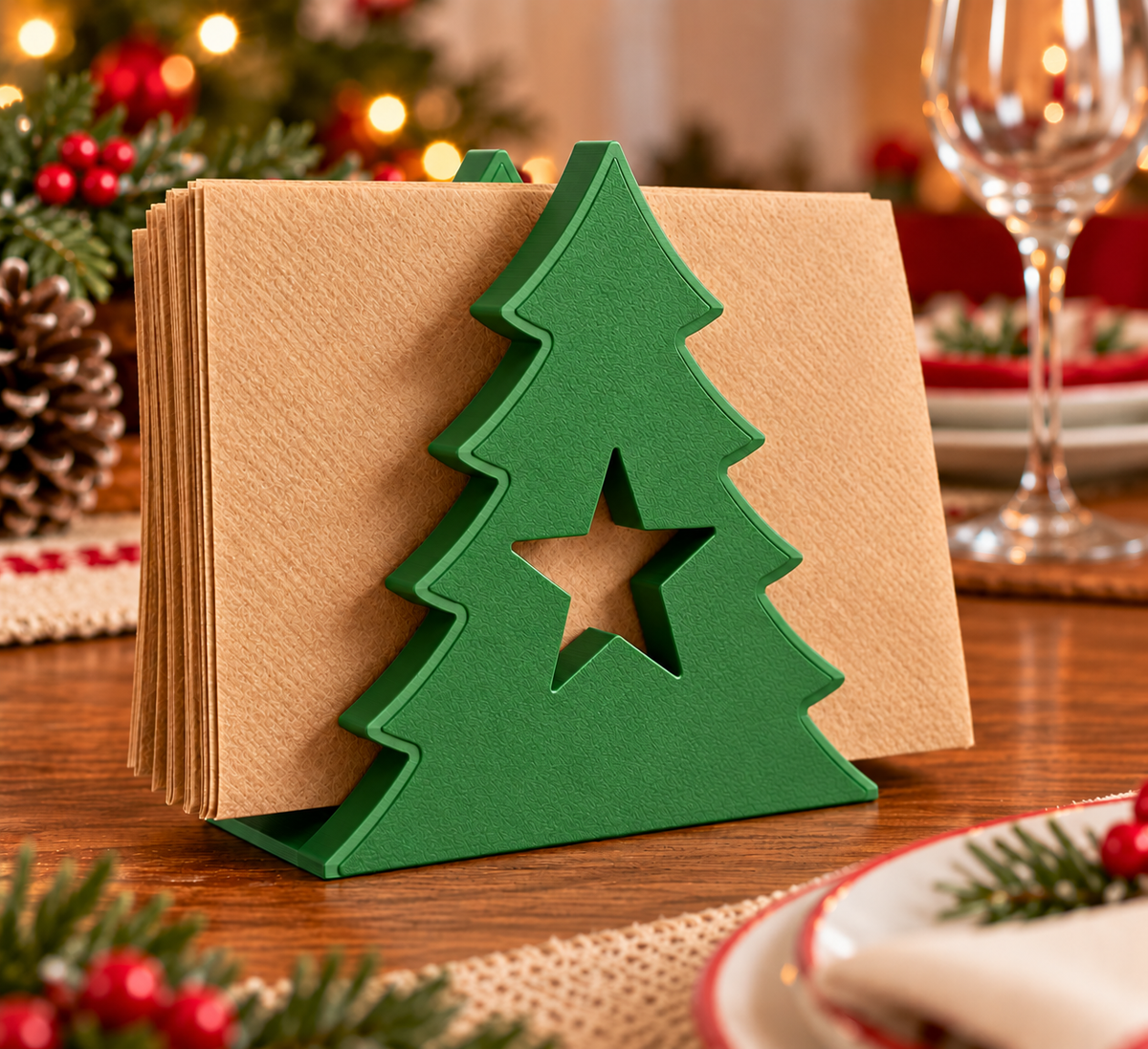 Christmas Tree Napkin Holder | Holiday Table Decor