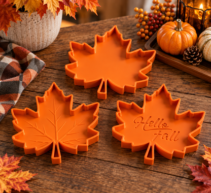 Maple Leaf Decorative Tray Set of 3 | Fall & Thanksgiving Decor