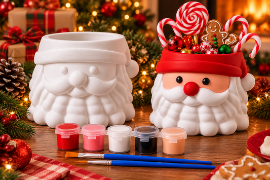 Paint Your Own Santa Candy Bowl Kit | Christmas Craft for Kids and Family