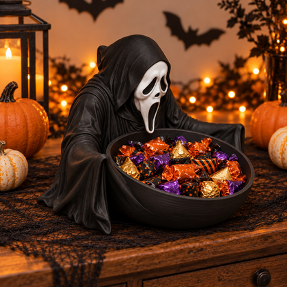 Scary Ghostface Candy Bowl | Halloween Candy Holder & Spooky Decor