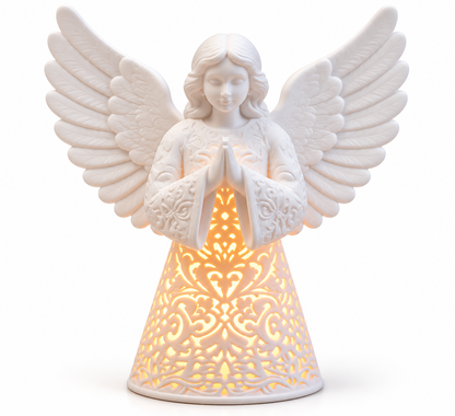 Christmas Praying Angel LED Light | Light Up Christmas Angel Decoration