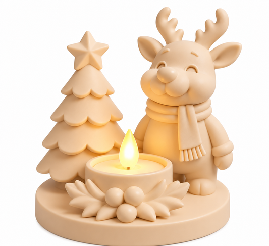 Christmas Reindeer & Tree LED Tea Light Holder