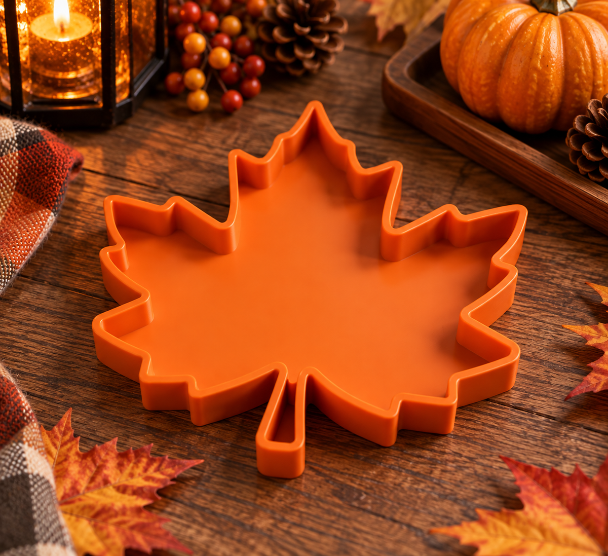 Maple Leaf Decorative Tray Set of 3 | Fall & Thanksgiving Decor