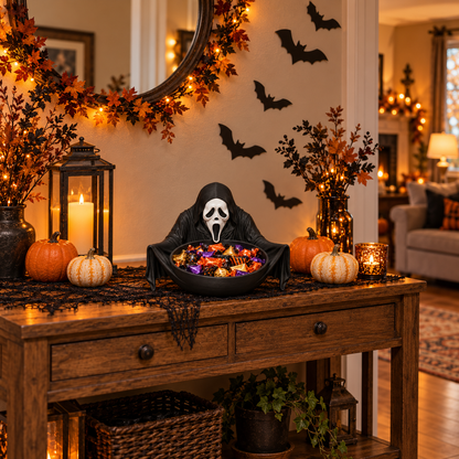 Scary Ghostface Candy Bowl | Halloween Candy Holder & Spooky Decor