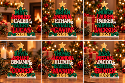 Personalized Christmas Name Tree | Custom Family Holiday Decor