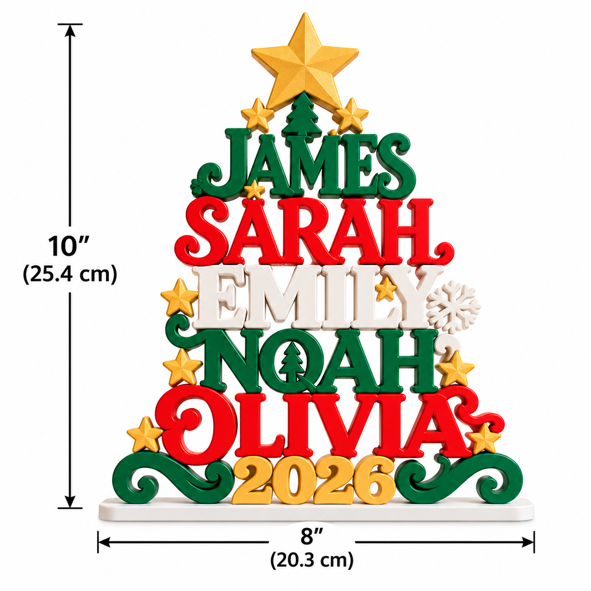 Personalized Christmas Name Tree | Custom Family Holiday Decor