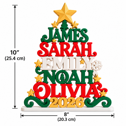 Personalized Christmas Name Tree | Custom Family Holiday Decor