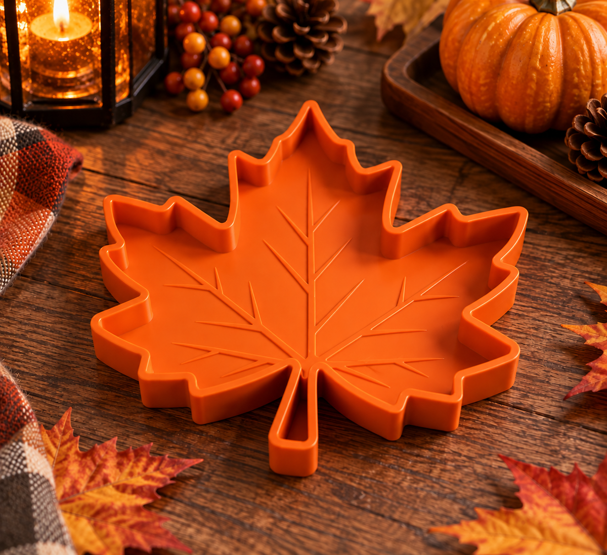 Maple Leaf Decorative Tray Set of 3 | Fall & Thanksgiving Decor