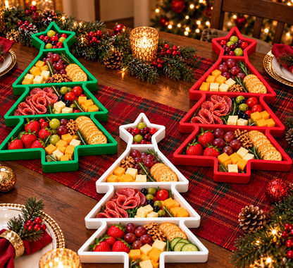 Christmas Tree Snack Tray | Holiday Charcuterie & Serving Platter