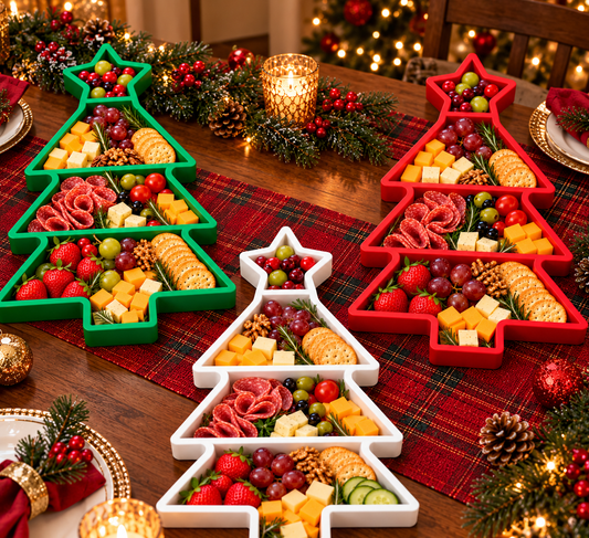 Christmas Tree Snack Tray | Holiday Charcuterie & Serving Platter