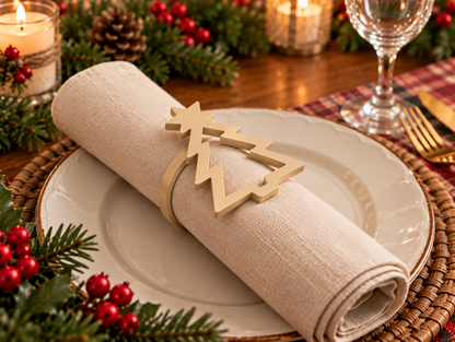Christmas Tree Napkin Rings – Holiday Table Decor | Set of 4, 6 or 8