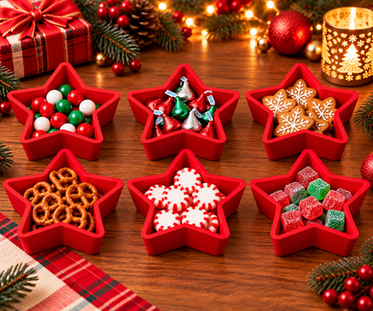 Christmas Snack & Treat Trays Set of 6 | Holiday Party Serving Dishes