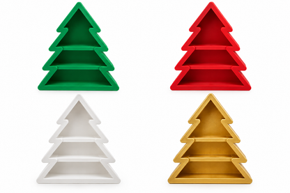 Christmas Tree Charcuterie Snack Tray – 3-Section Holiday Serving Platter