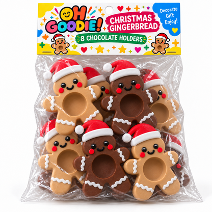 Christmas Gingerbread Chocolate Holders Set of 8 | Holiday Party Favors