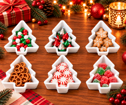 Christmas Snack & Treat Trays Set of 6 | Holiday Party Serving Dishes