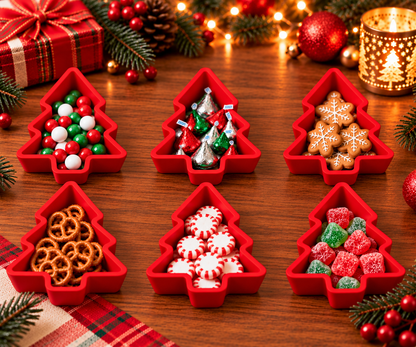 Christmas Snack & Treat Trays Set of 6 | Holiday Party Serving Dishes