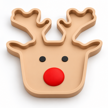 Rudolph Reindeer Christmas Cookie Tray | Holiday Snack & Treat Holder