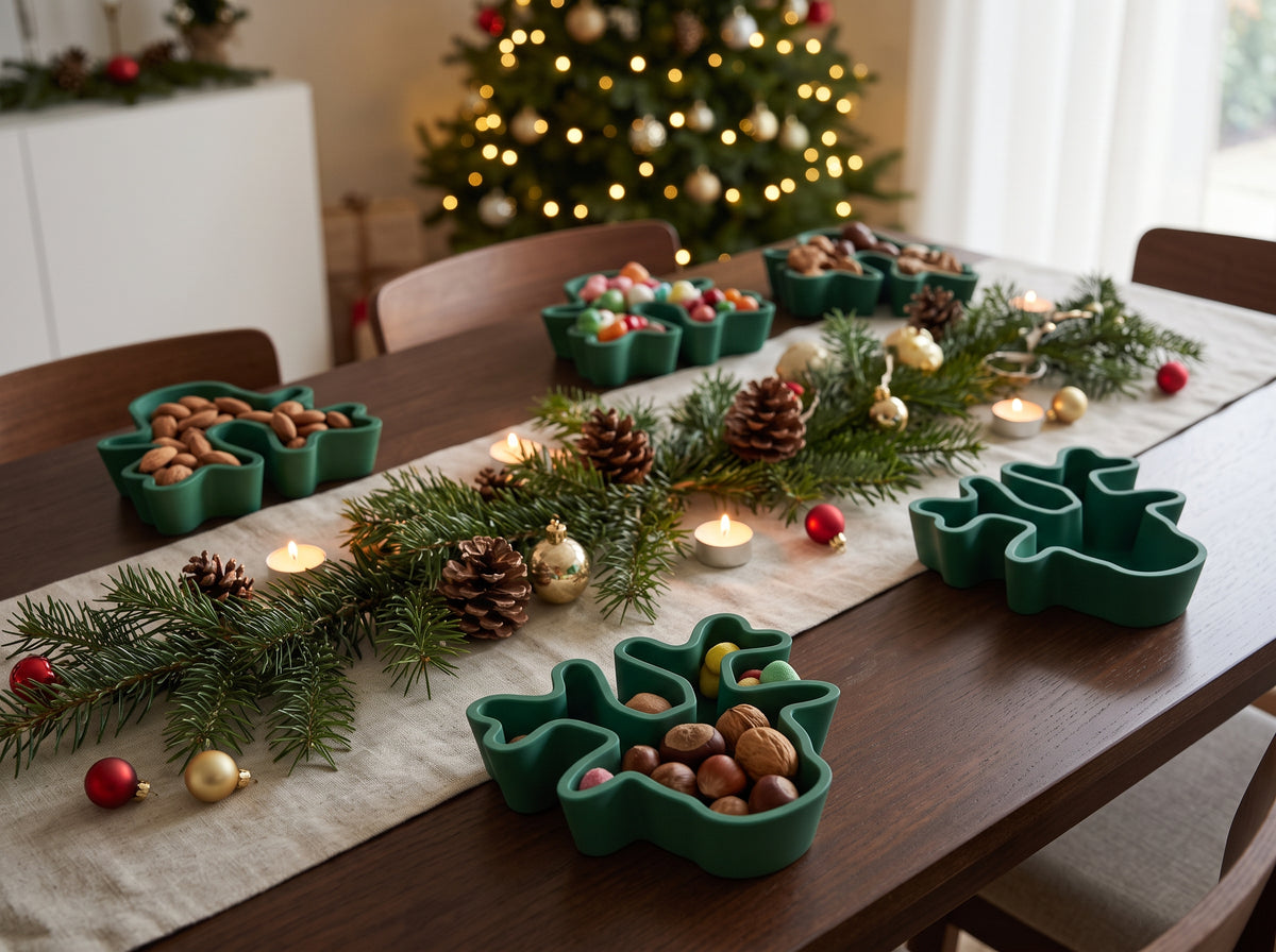 Christmas Snack & Treat Trays Set of 6 | Holiday Party Serving Dishes
