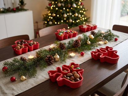 Christmas Snack & Treat Trays Set of 6 | Holiday Party Serving Dishes