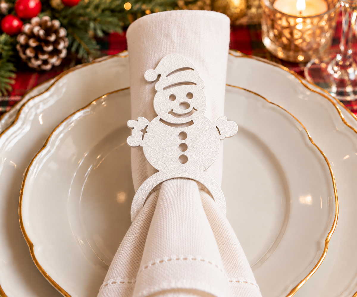 Christmas Napkin Rings Set of 6 | Holiday Napkin Holders & Table Decor