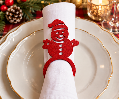 Christmas Napkin Rings Set of 6 | Holiday Napkin Holders & Table Decor