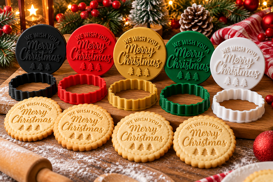 Merry Christmas Cookie Cutter & Embosser Stamp – Christmas Baking Tool